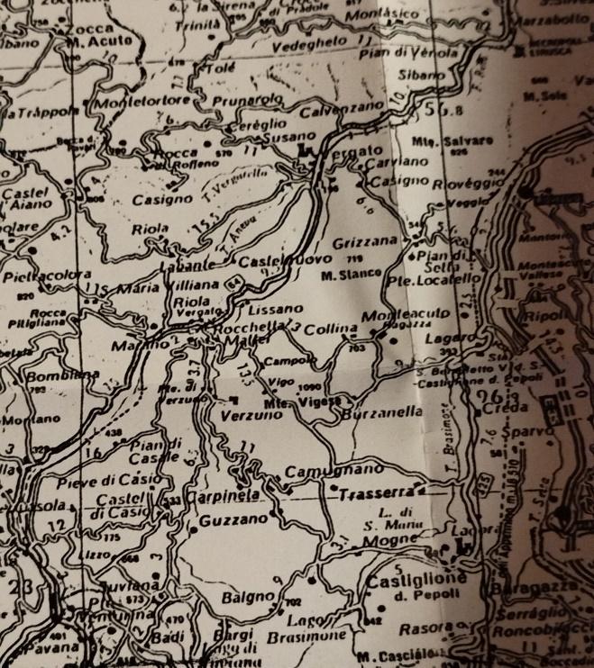 Mappa storica della zona, 1944